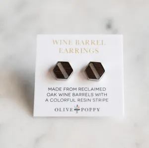 Lucite Barrel Earrings - White Translucent