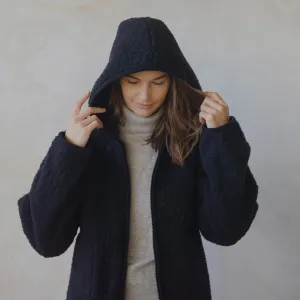 MAMA Ciara 100% Wool Hooded Jacket (Black)