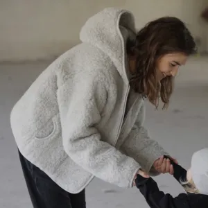 MAMA Ciara 100% Wool Hooded Jacket (Grey)