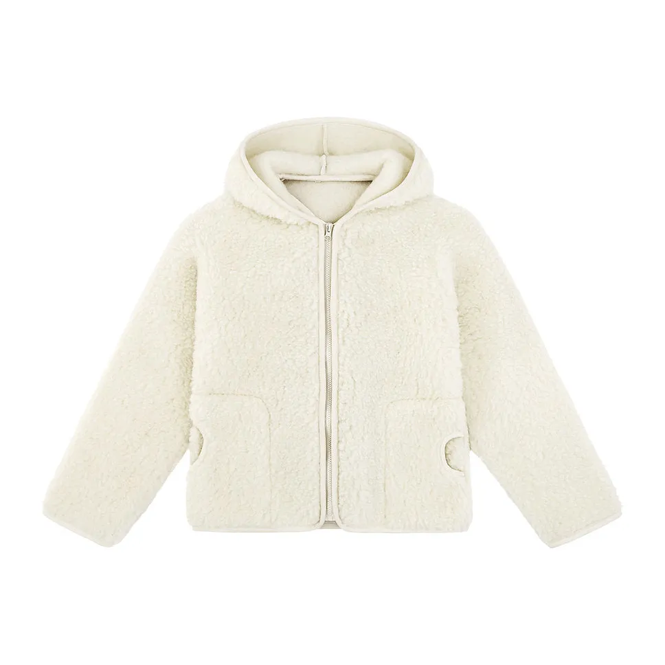 MAMA Ciara 100% Wool Hooded Jacket (Milk)