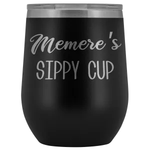 Memere's Sippy Cup Memere Wine Tumbler Gifts Funny Stemless Stainless Steel Insulated Tumblers Hot Cold BPA Free 12oz Travel Cup