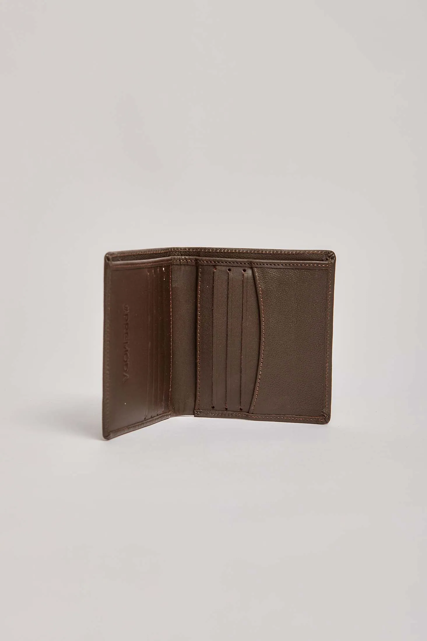 Men Wallet Brown Embellished Genuine Brown