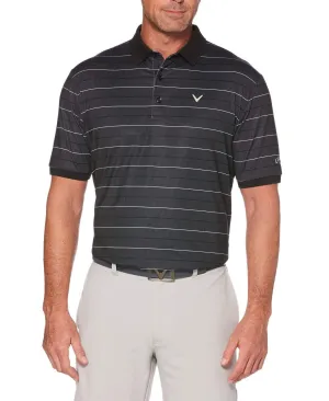 Mens Printed Houndstooth Stripe Polo
