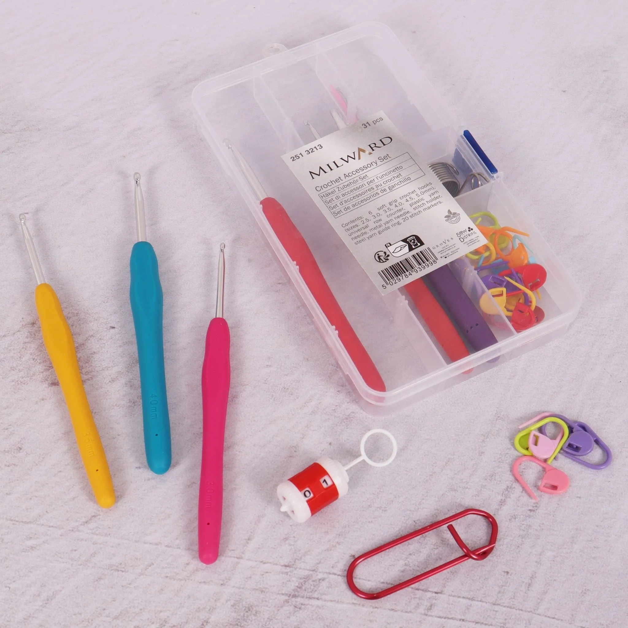Milward Soft Touch Crochet Hook & Accessory Set