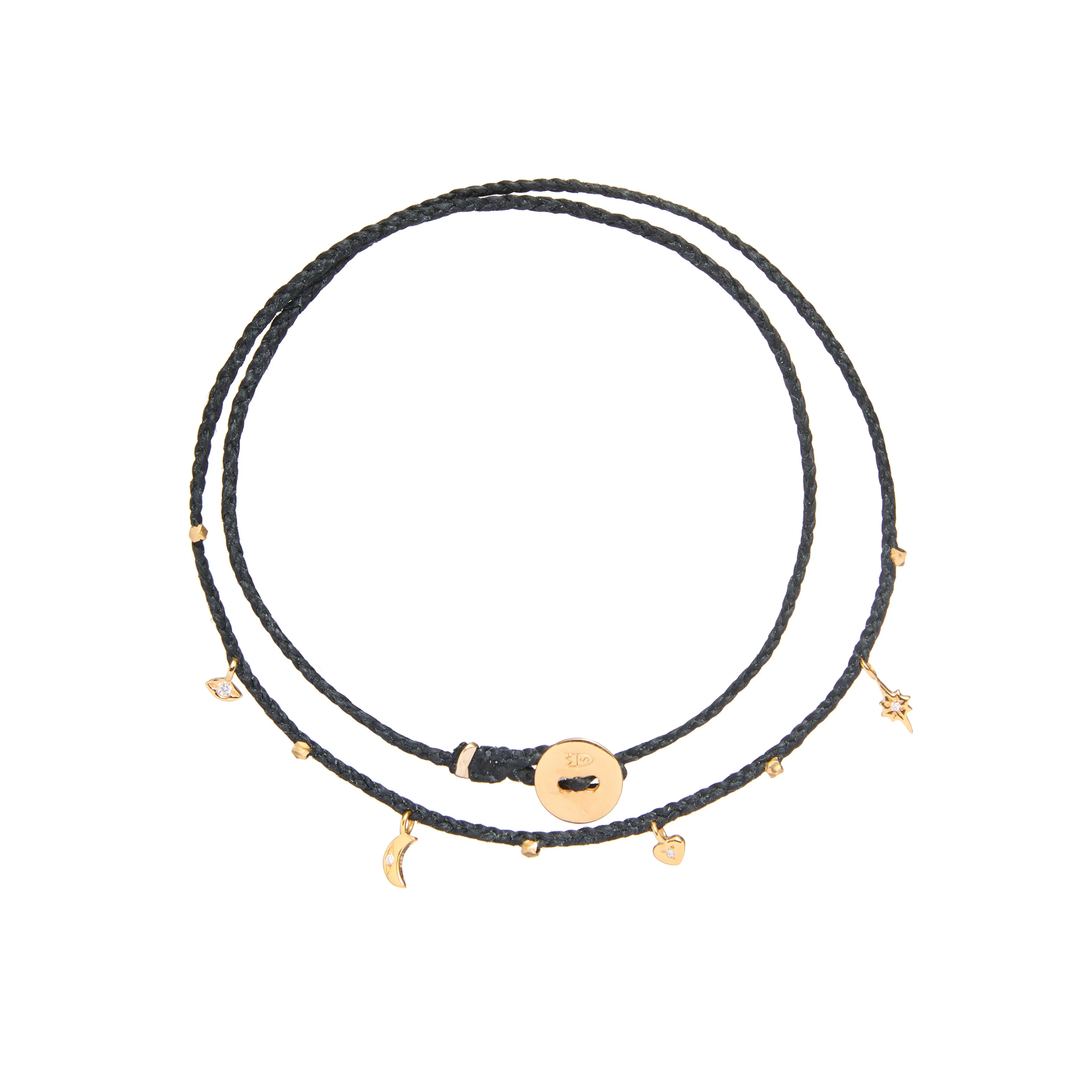 Mini Celestial Charms Necklace in Black