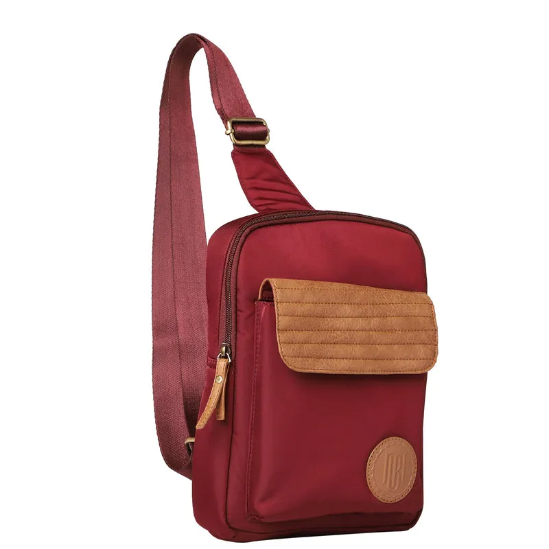 Mona B Unisex Messenger Crossbody Bag: Sierra Wine