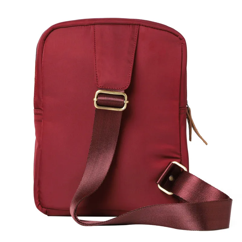 Mona B Unisex Messenger Crossbody Bag: Sierra Wine