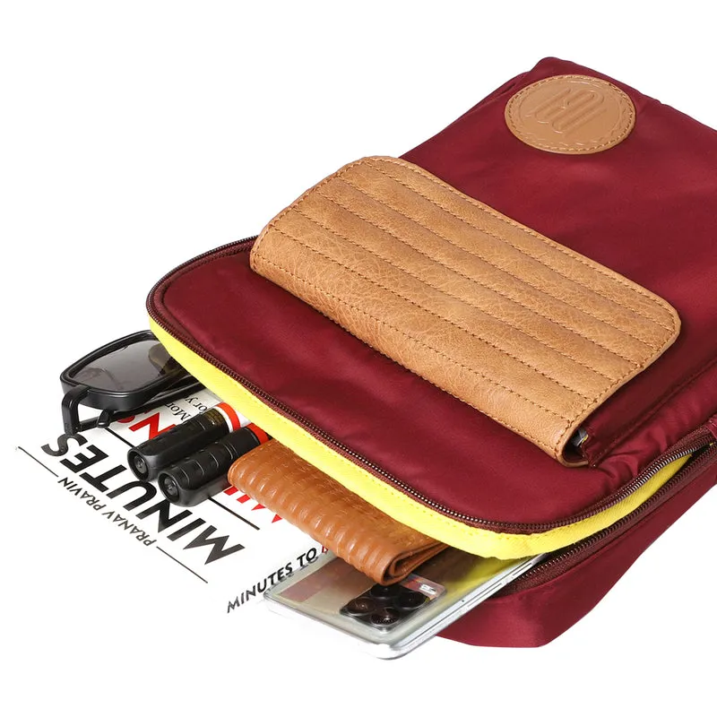Mona B Unisex Messenger Crossbody Bag: Sierra Wine