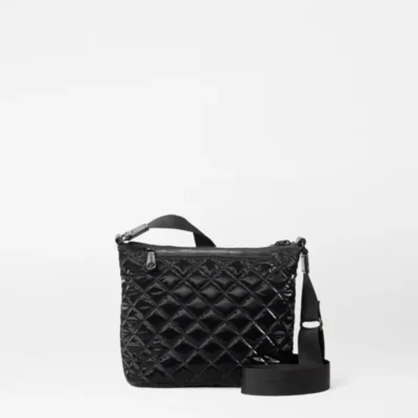 MZ Wallace Metro Scout Crossbody Deluxe in Black Liquid