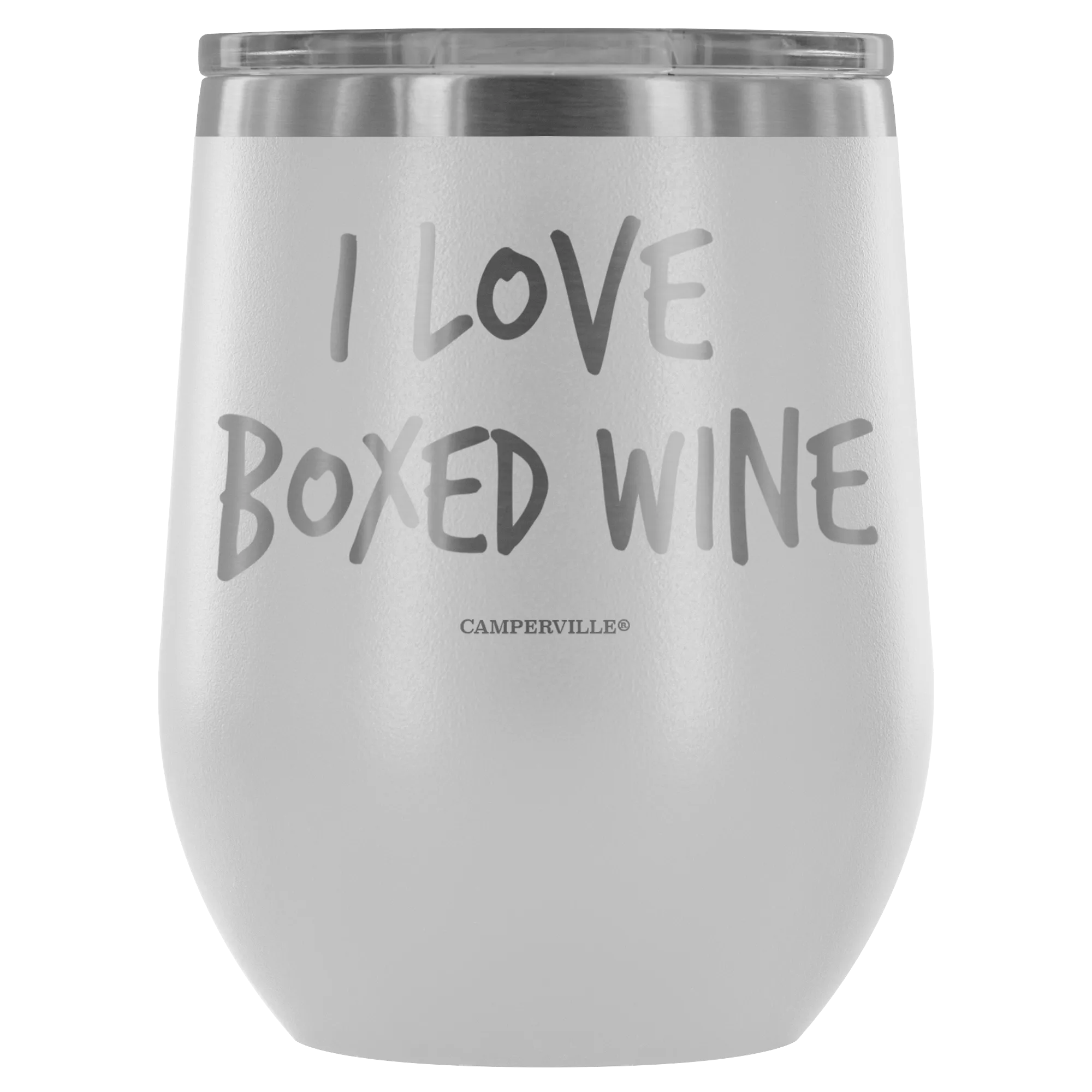 "I Love Boxed Wine" Stemless Wine Cup