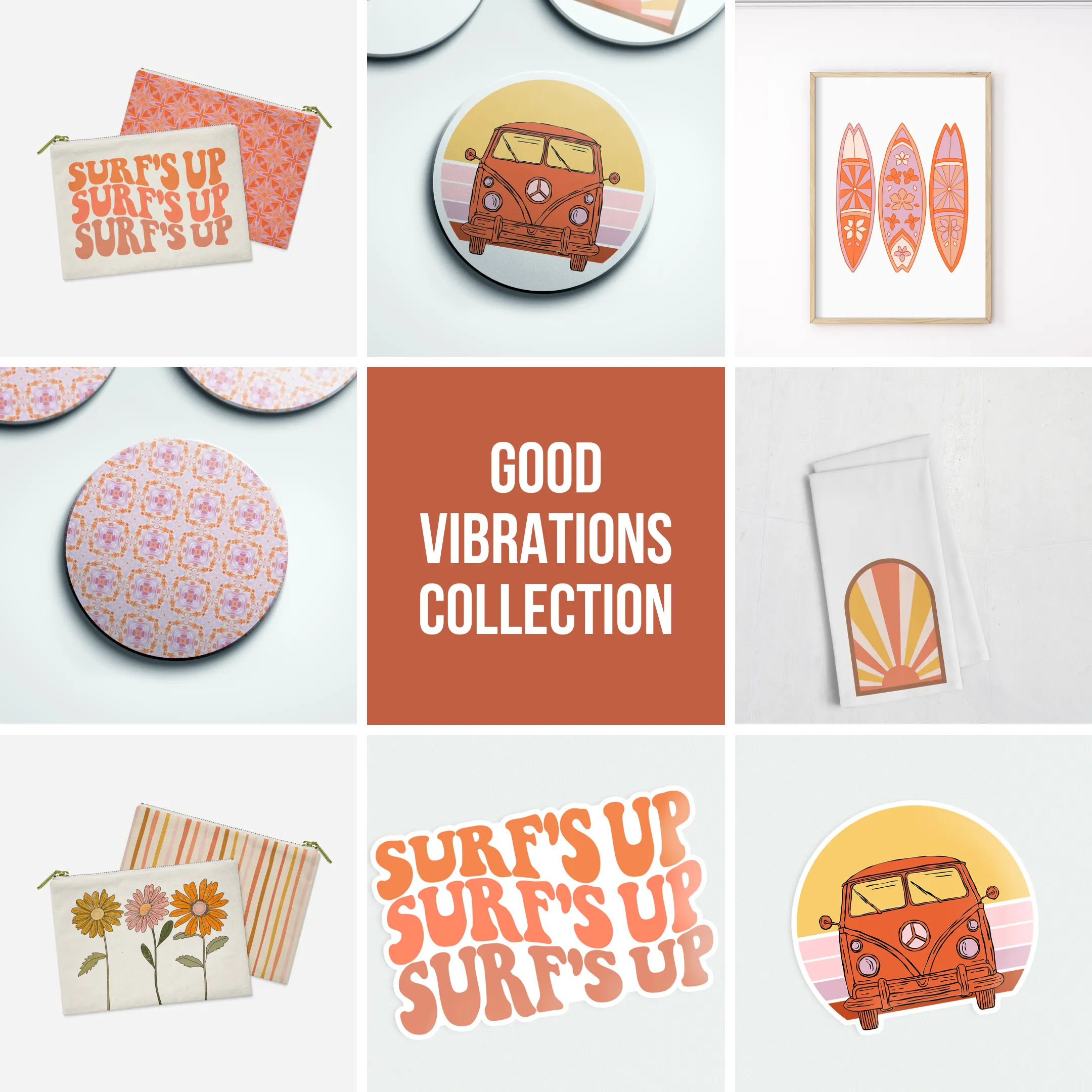 "Surf's Up" Vinyl Die Cut Sticker | Good Vibrations Collection