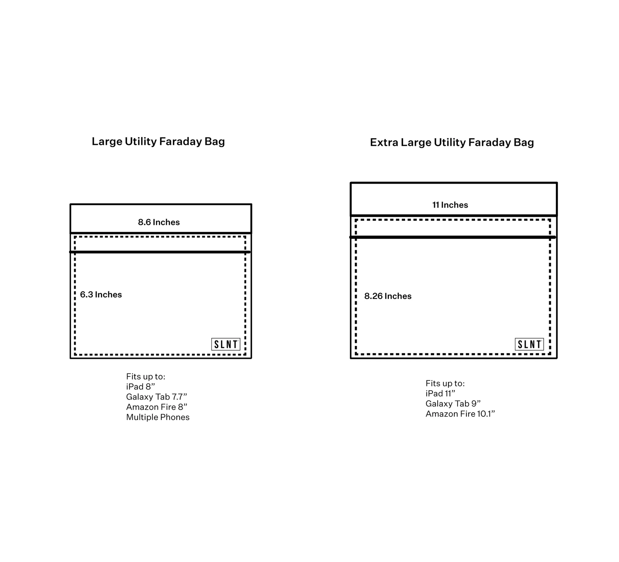 SLNT Utility Faraday Bags for Tablets and Multiple Devices