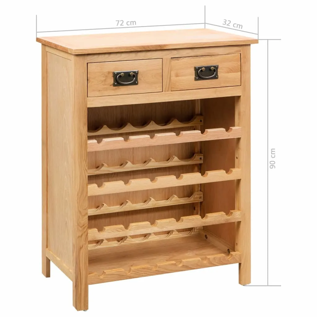 Solid Oak Wood Wine Cabinet