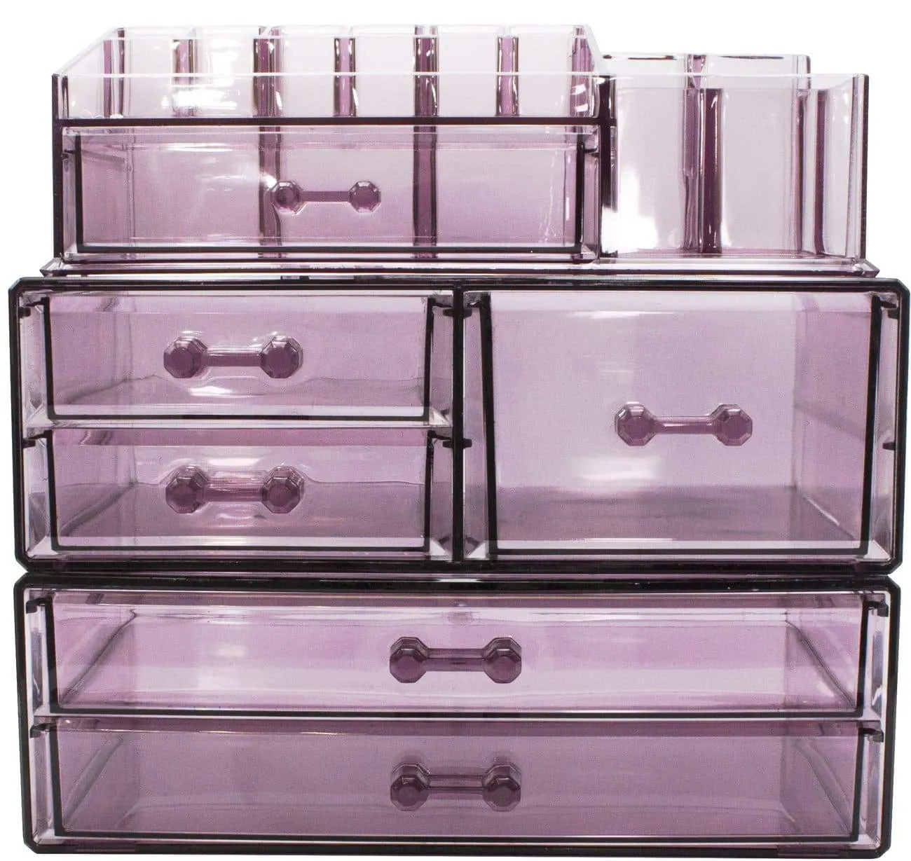 Sorbus Cosmetics Makeup and Jewelry Storage Case Display Sets -Interlocking Drawers to Create Your Own Specially Designed Makeup Counter -Stackable and Interchangeable (Purple)