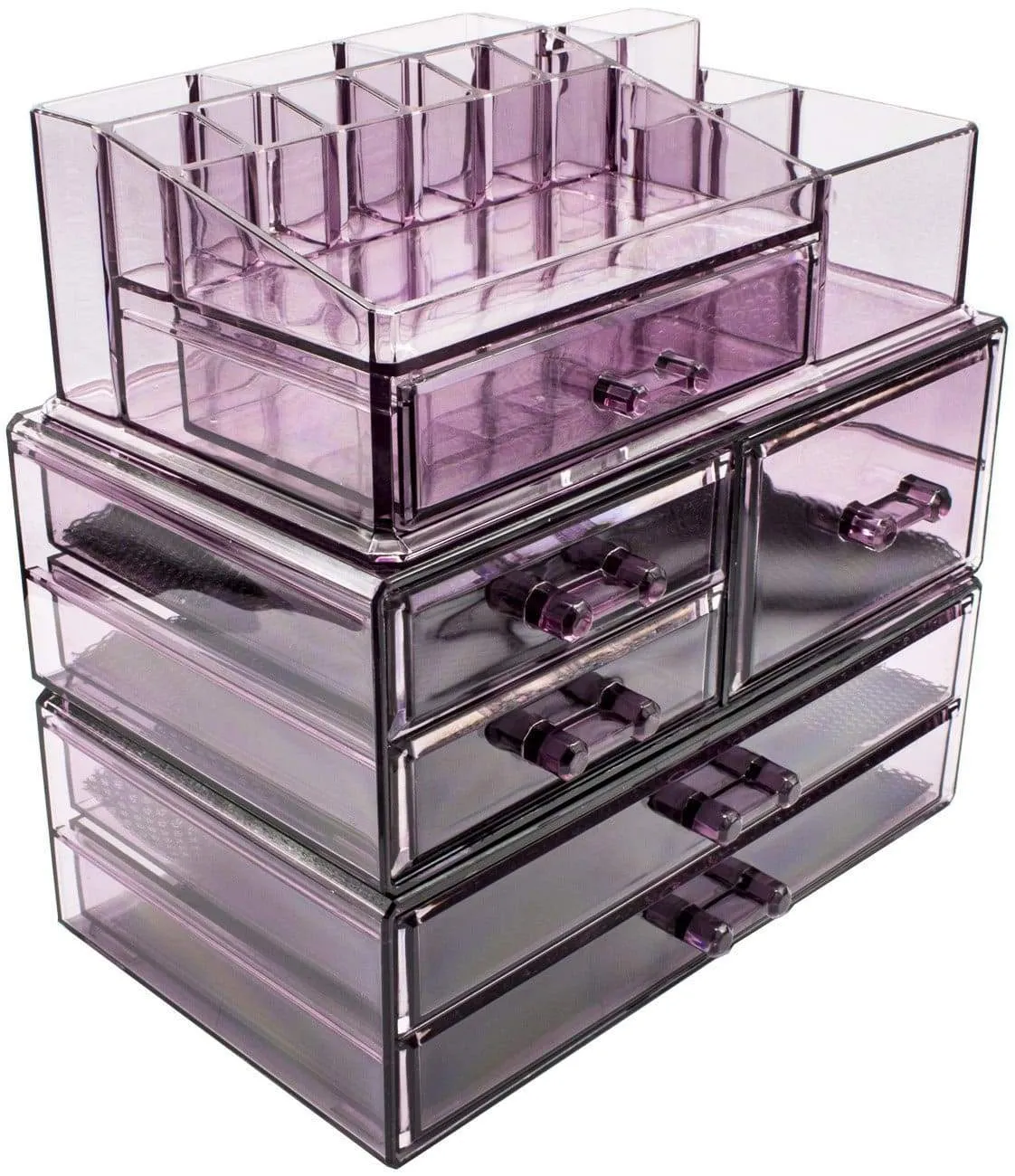 Sorbus Cosmetics Makeup and Jewelry Storage Case Display Sets -Interlocking Drawers to Create Your Own Specially Designed Makeup Counter -Stackable and Interchangeable (Purple)