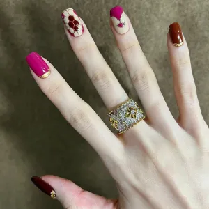 Square snake print pink and wine
