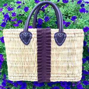 Straw Tote - Brown Suede Fringe