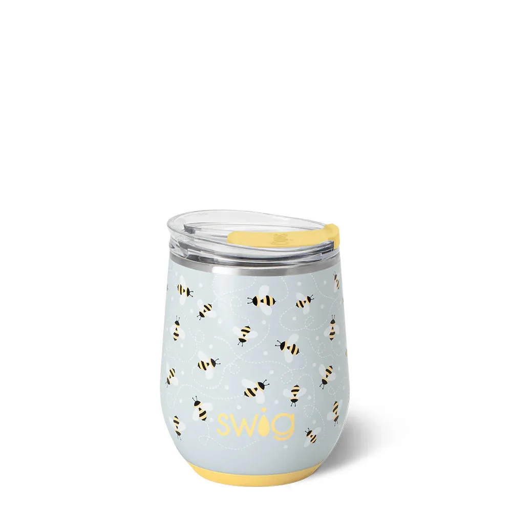 Swig Busy Bee Stemless Wine 12oz