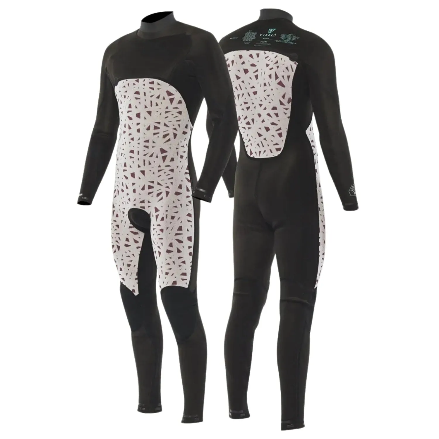 Vissla Mens 7 Seas 5/4mm Chest Zip Wetsuit - Black