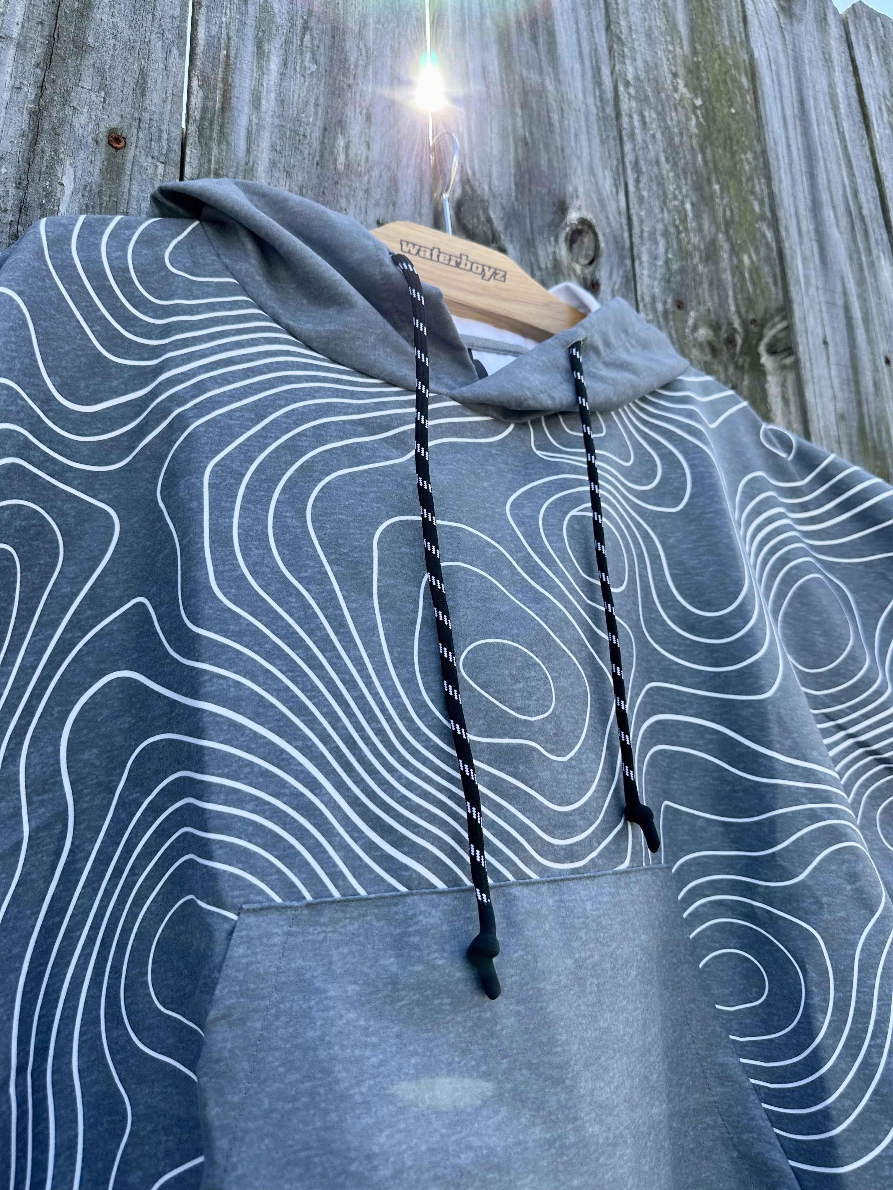 Waterboyz Grey Topo Shoreline Changing Poncho
