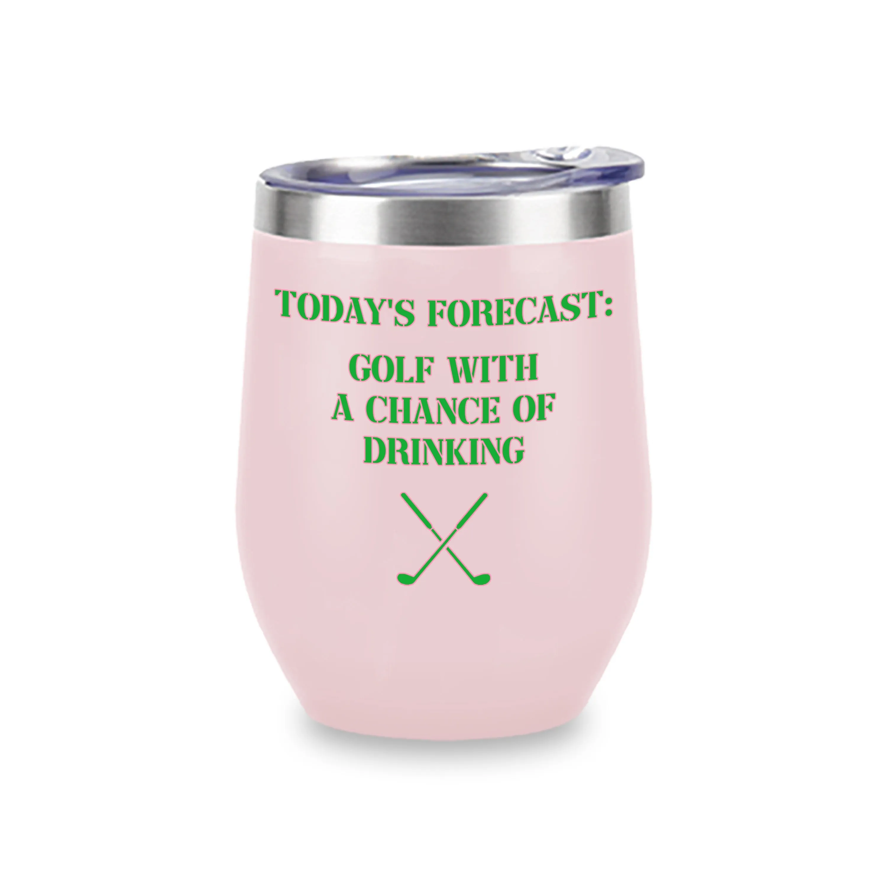 Wine Tumblers (Pink) - Forecast: Golf with Drinking