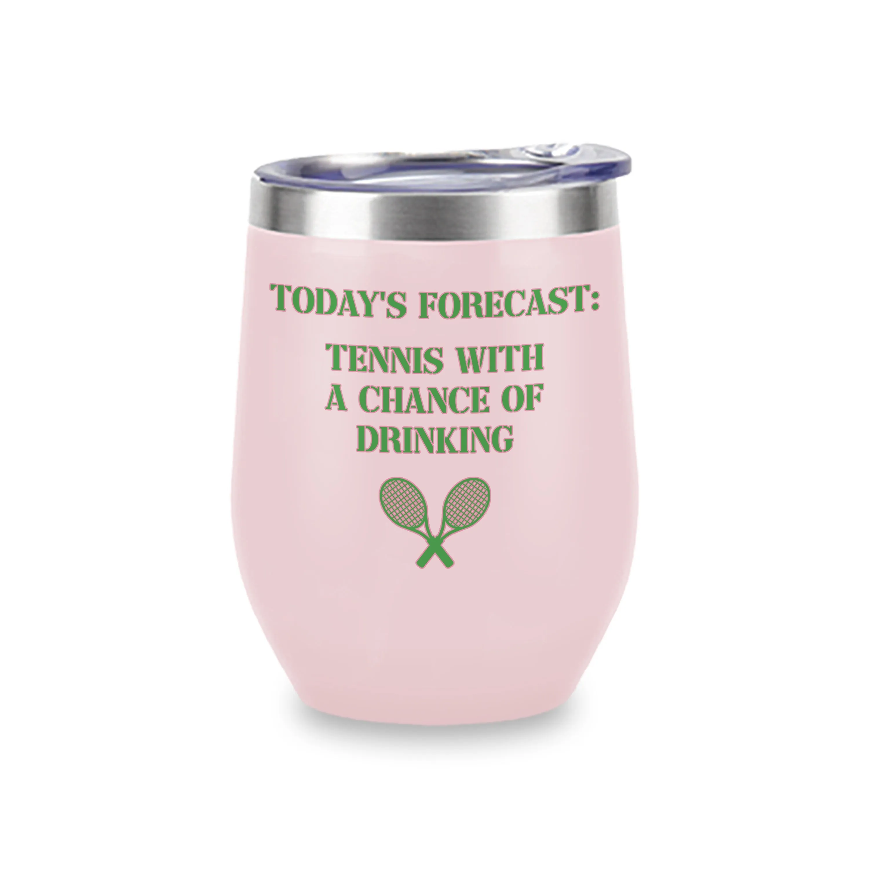 Wine Tumblers (Pink) - Forecast: Tennis with Drinking