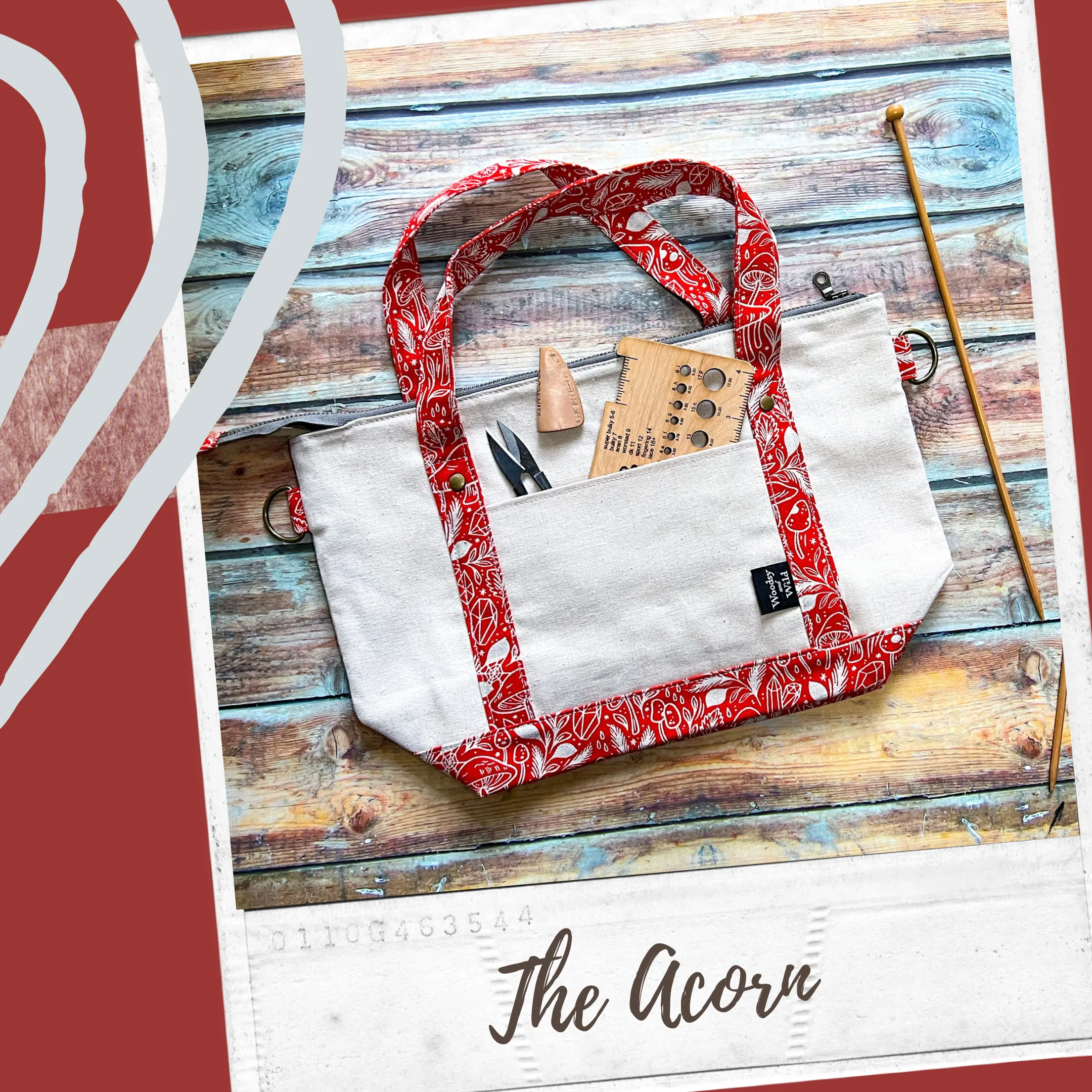 *Witch's Floral*- Signature Zippered Knitting Project Bag