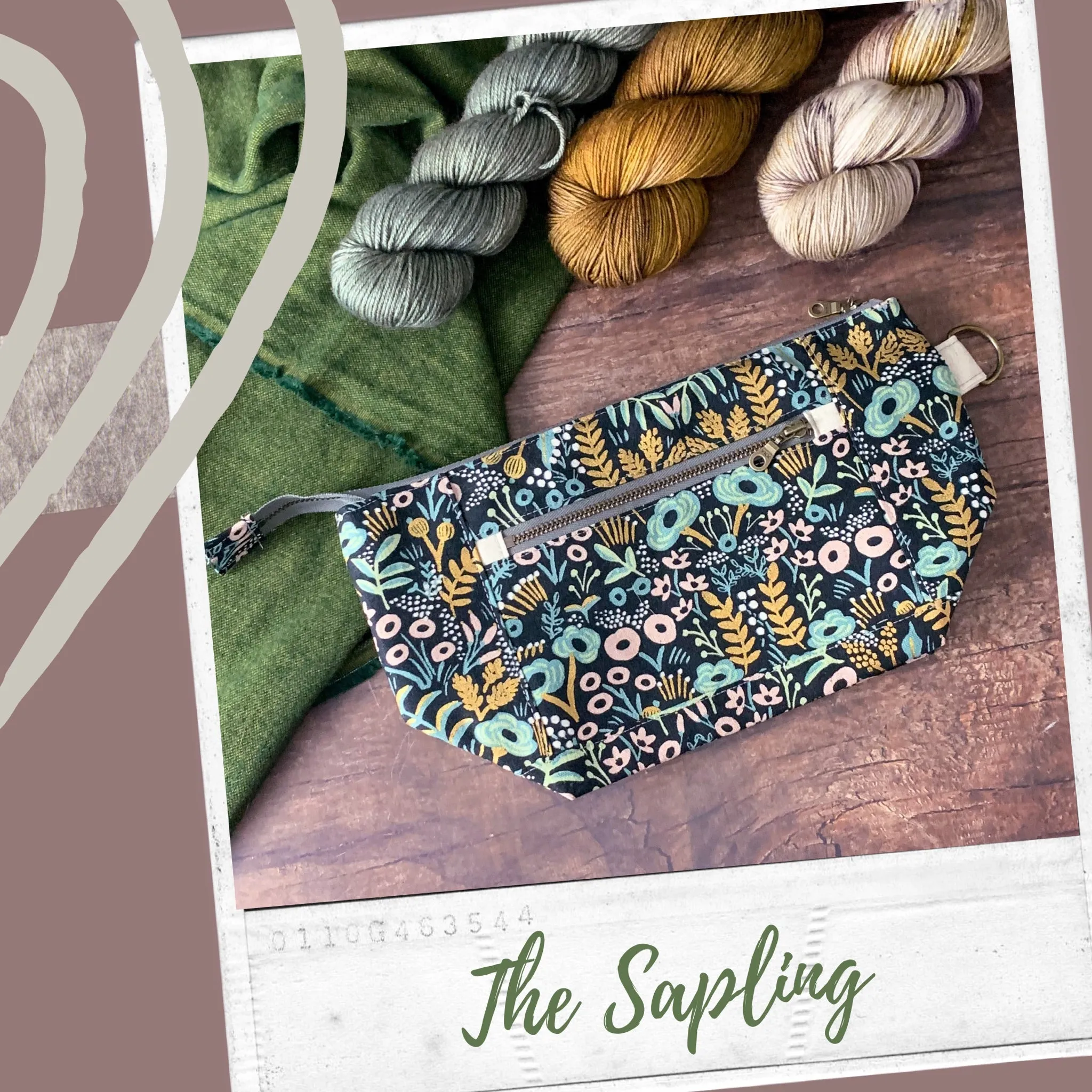 *Witch's Floral*- Signature Zippered Knitting Project Bag