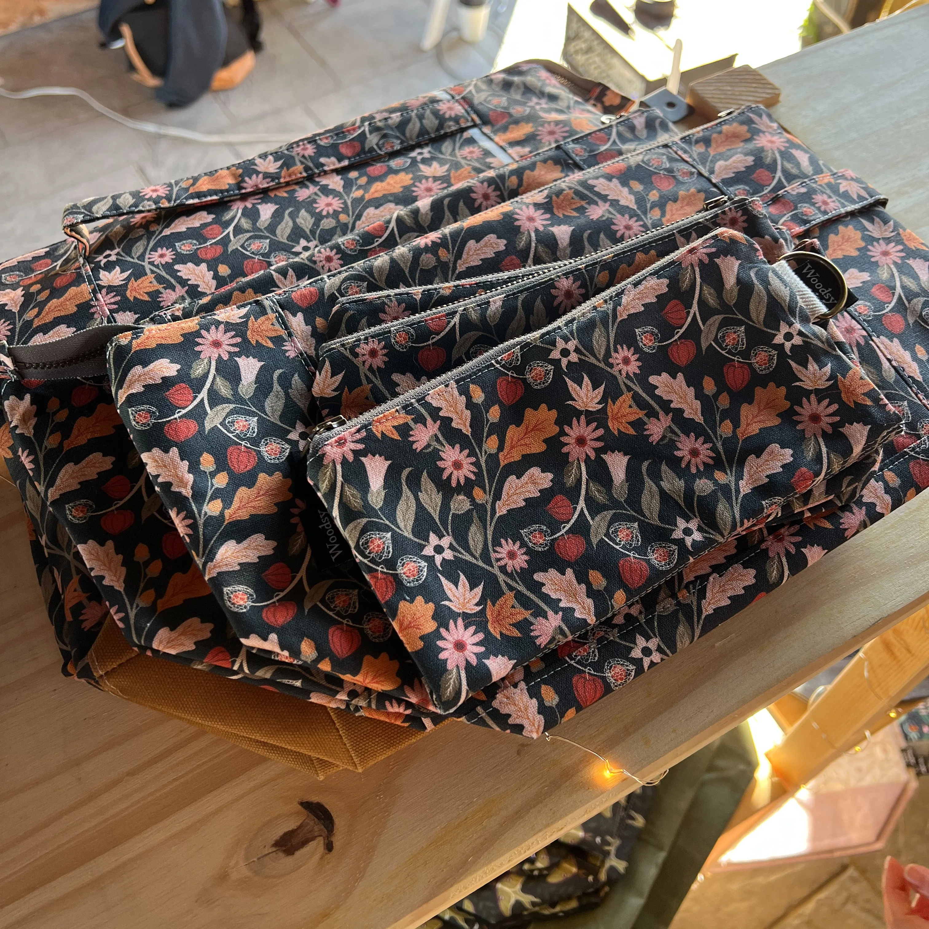 *Witch's Floral*- Signature Zippered Knitting Project Bag