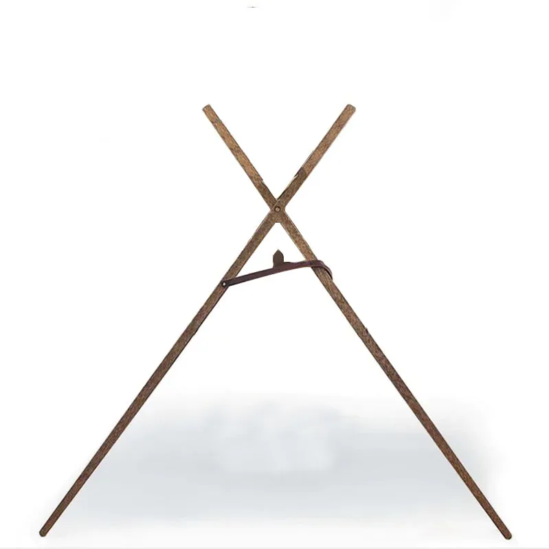 Wooden Golf bag stand with leather and brass