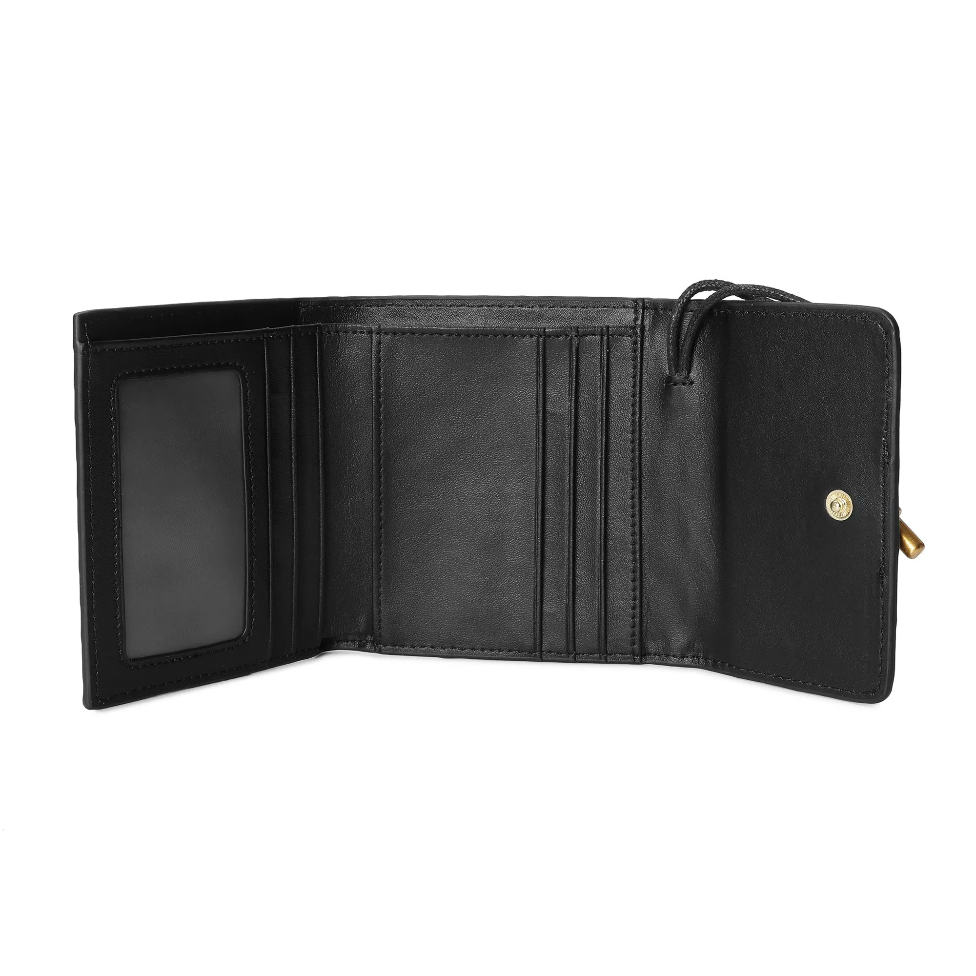Woven Leather Compact Wallet