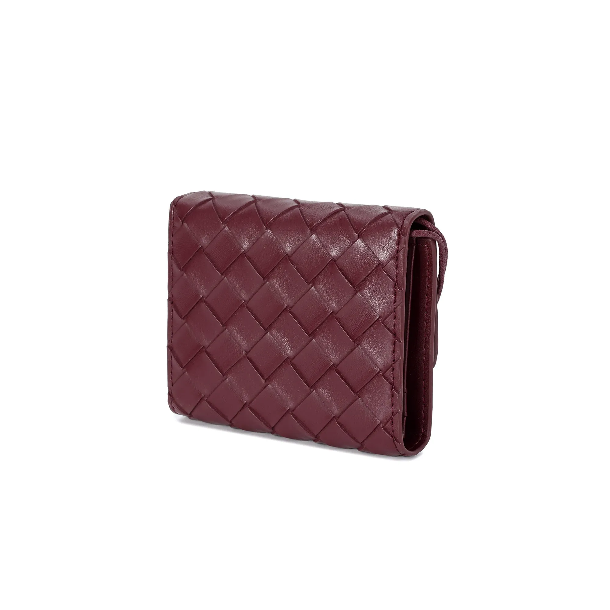 Woven Leather Compact Wallet