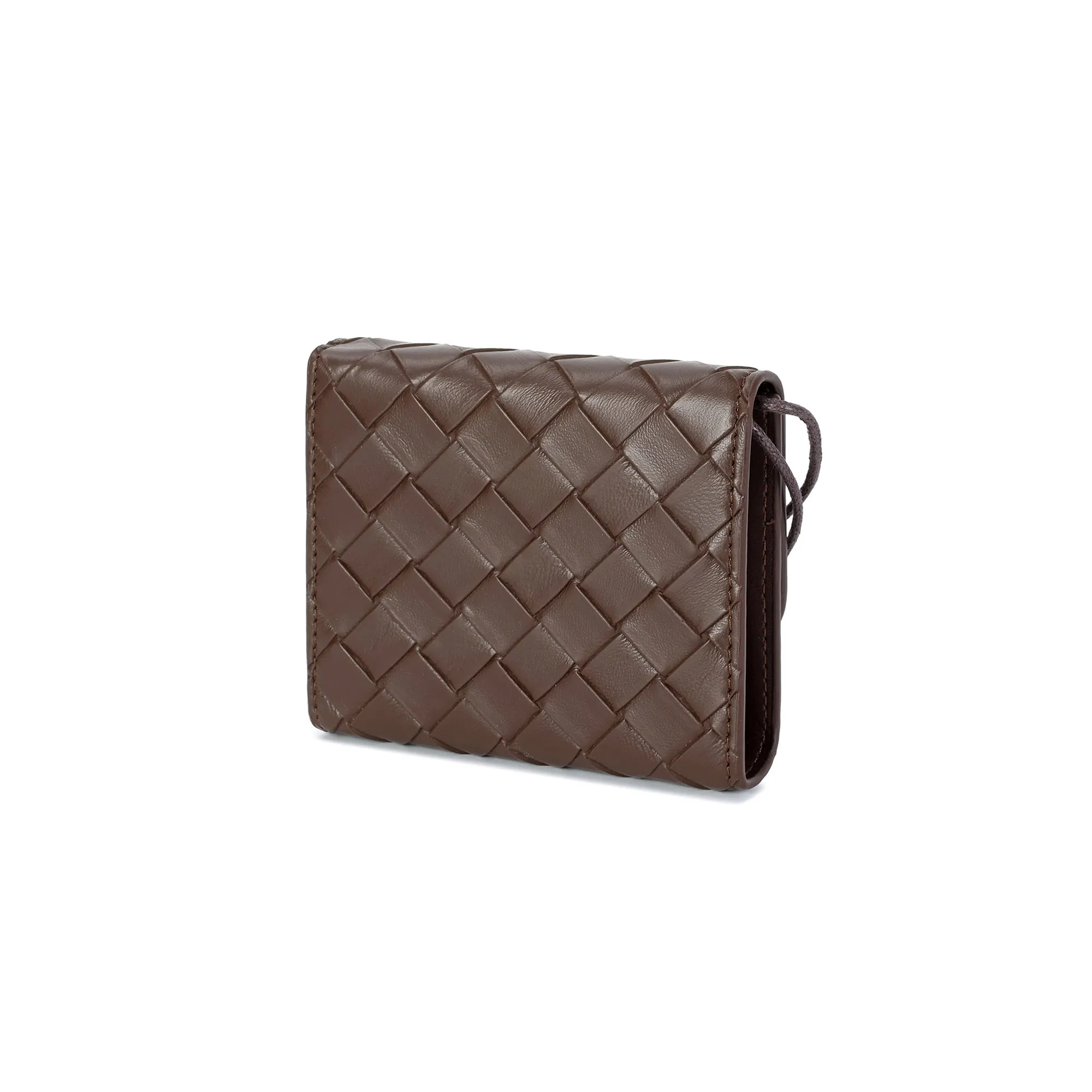 Woven Leather Compact Wallet