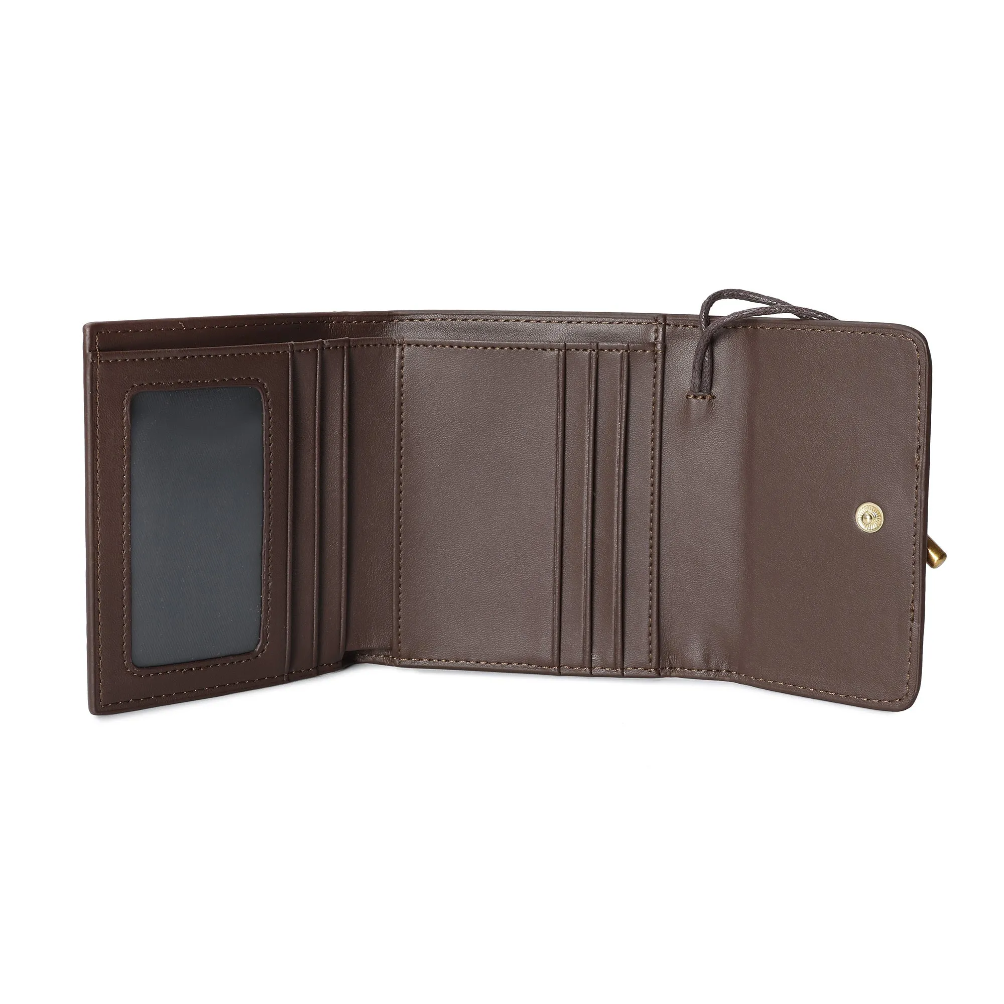 Woven Leather Compact Wallet
