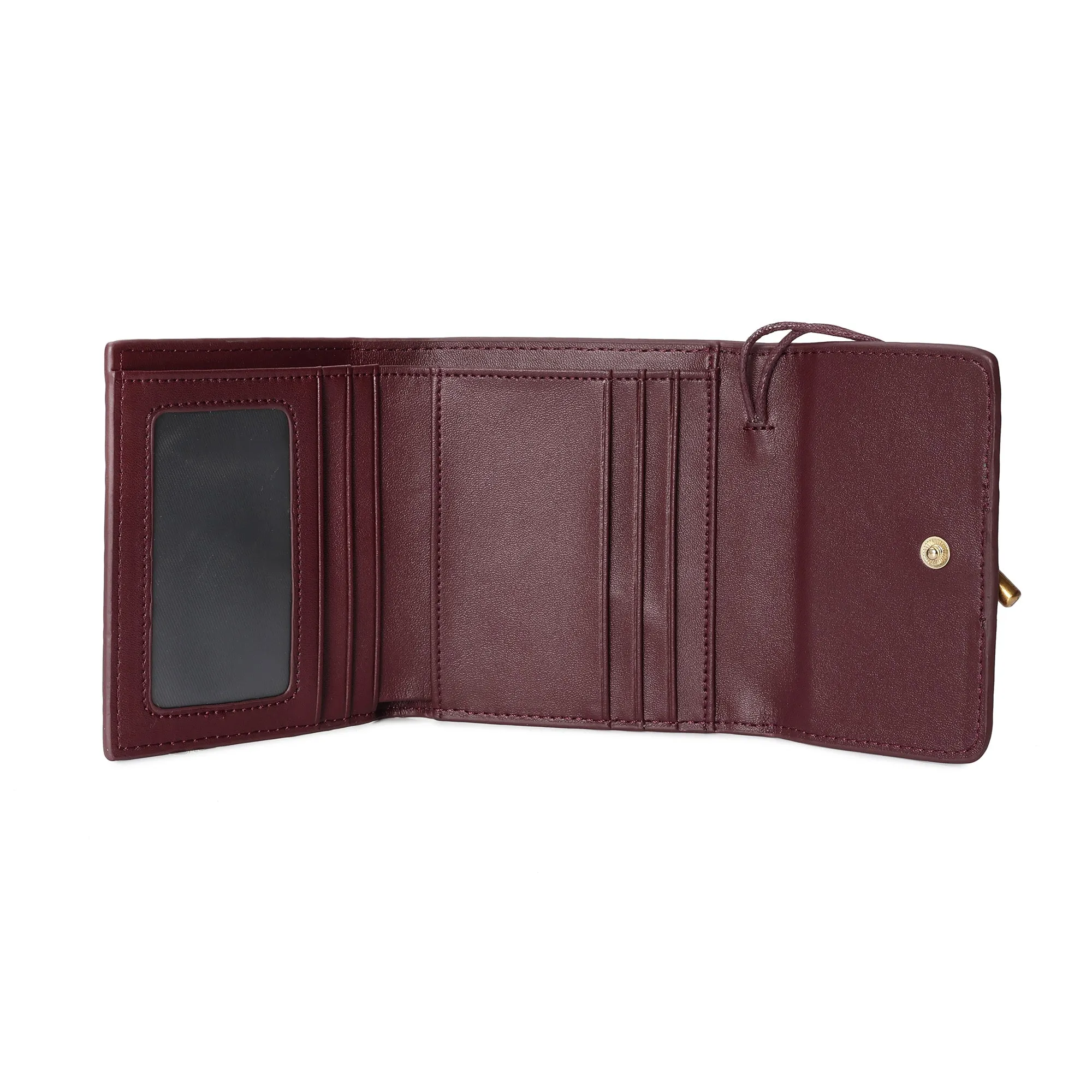 Woven Leather Compact Wallet