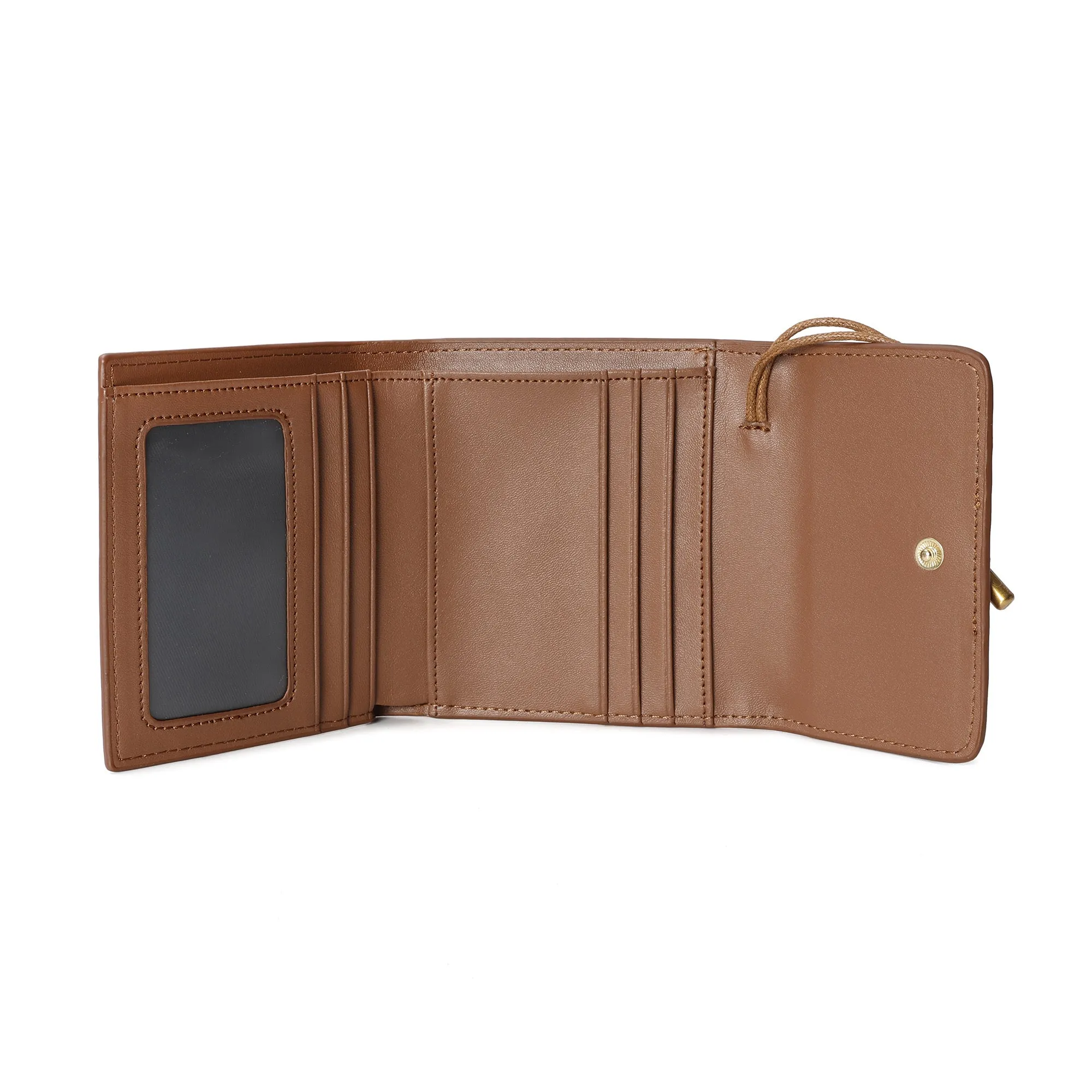 Woven Leather Compact Wallet